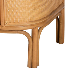 Baxton Studio bali Radenza Bohemian Light Honey Rattan 3-Drawer Storage Cabinet - Handcrafted Charm & Functionality RADENZA-Light Honey Rattan-Cabinet