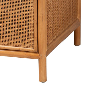Baxton Studio bali Bali Sampit Natural Rattan 4-Drawer Storage Cabinet - Handcrafted Coastal Accent for Home Organization SAMPIT-Light Honey Rattan-Cabinet