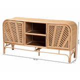 bali & pari Carabella Bohemian Natural Rattan 2-Door Storage Cabinet