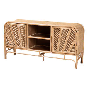 bali & pari Carabella Bohemian Natural Rattan 2-Door Storage Cabinet