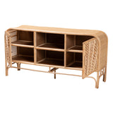 bali & pari Carabella Bohemian Natural Rattan 2-Door Storage Cabinet