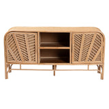 bali & pari Carabella Bohemian Natural Rattan 2-Door Storage Cabinet