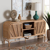 bali & pari Carabella Bohemian Natural Rattan 2-Door Storage Cabinet