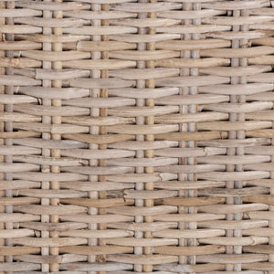 Baxton Studio bali Santiago Bohemian Grey Natural Kubu Rattan Dining Chair - Handcrafted Mango Wood Elegance MD-29540-Grey Natural-DC