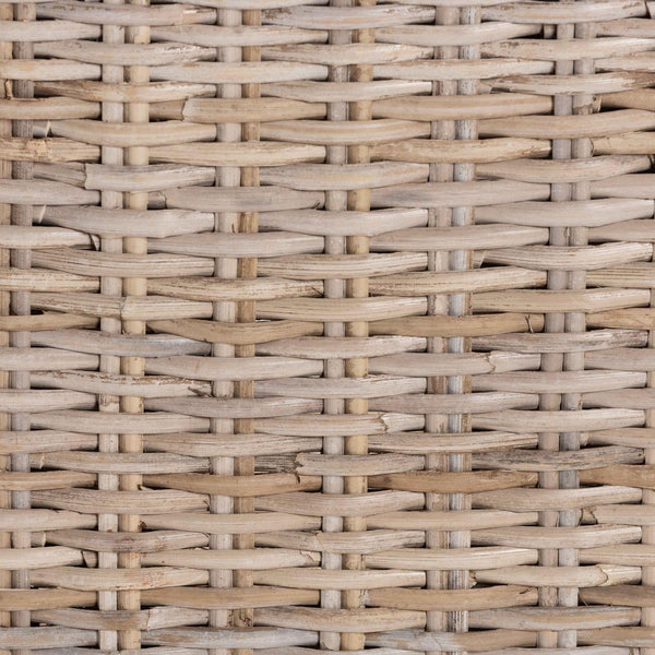 Baxton Studio bali Santiago Bohemian Grey Natural Kubu Rattan Dining Chair - Handcrafted Mango Wood Elegance MD-29540-Grey Natural-DC