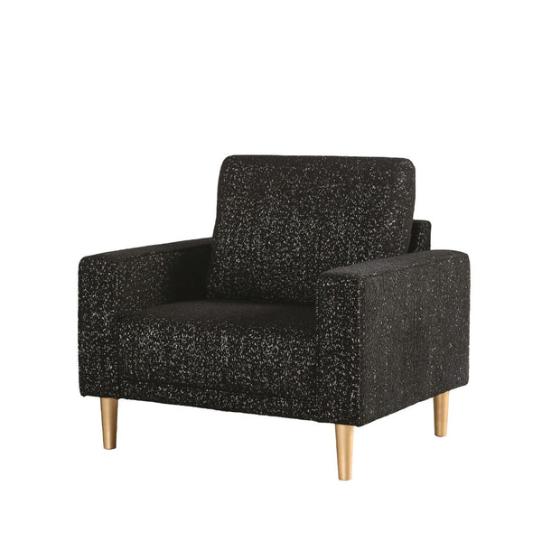 English Elm Contemporary Plush Armless Chair with Metal Legs, Adjustable Headrest, Boxed Cushions & Chaise Comfort Black 41 L x 36 W x 23 H B2741P378507