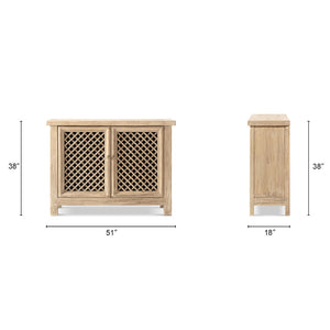 English Elm Arden Reclaimed Pine Lattice Door Accent Cabinet Rustic Storage for Any Room B2719P474439