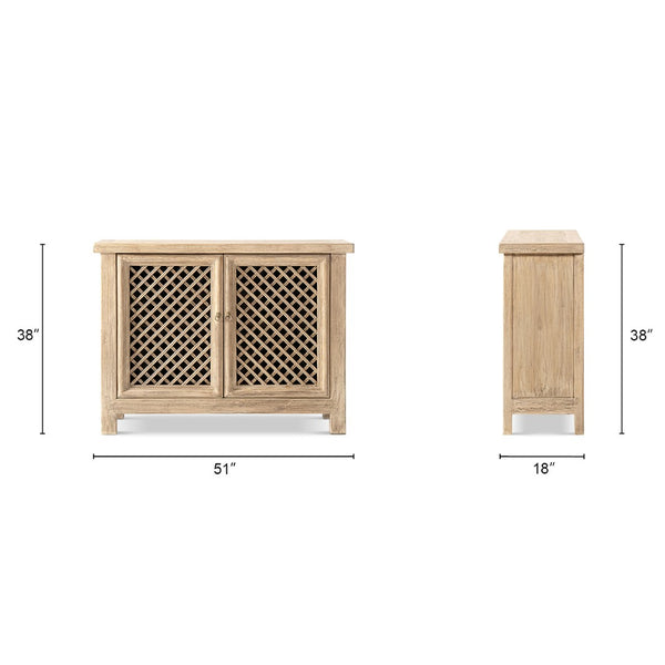 English Elm Arden Reclaimed Pine Lattice Door Accent Cabinet Rustic Storage for Any Room B2719P474439