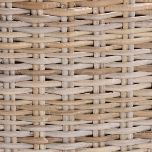 Baxton Studio bali Bali Barossa Bohemian Dining Chair - Handcrafted Grey Kubu Rattan & Mahogany Wood, Fully Assembled MD-36065/Lutop-Grey Natural-DC