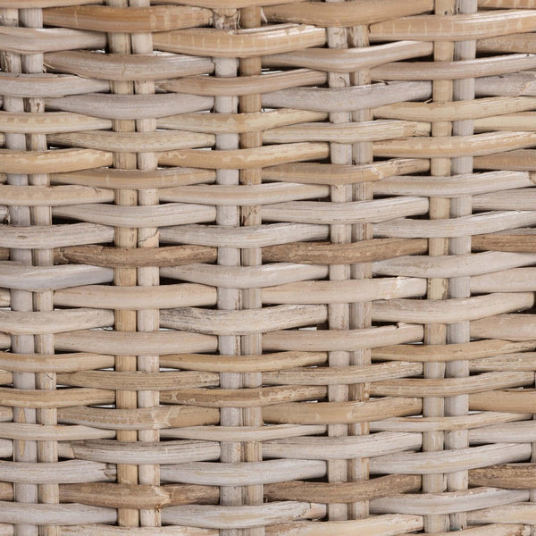 Baxton Studio bali Bali Barossa Bohemian Dining Chair - Handcrafted Grey Kubu Rattan & Mahogany Wood, Fully Assembled MD-36065/Lutop-Grey Natural-DC