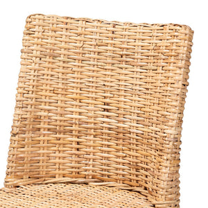 Baxton Studio bali Rowen Bohemian Dining Chair in Light Honey Kubu Rattan & Mahogany - Coastal Elegance Awaits! MD-38034/Nope-Natural-DC