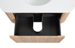 English Elm Arcora 36 Inch Wall Mounted Floating Bathroom Vanity With Curved Sink, Soft Close Drawer & Modern Design W3235P336190