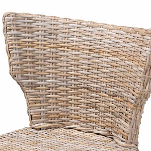 Baxton Studio bali Enver Modern Bohemian Grey Kubu Rattan Counter Stool - Stylish Ergonomic Design for Comfort Enver-Grey Natural-CS