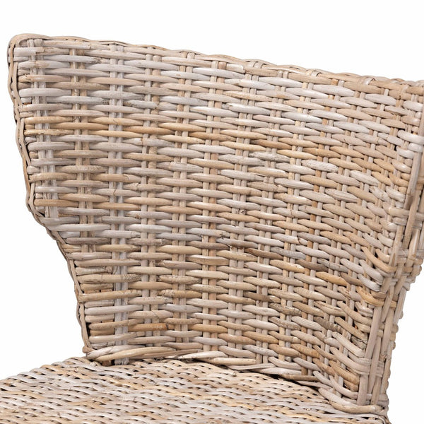 Baxton Studio bali Enver Modern Bohemian Grey Kubu Rattan Counter Stool - Stylish Ergonomic Design for Comfort Enver-Grey Natural-CS