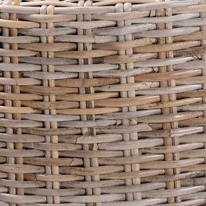 Baxton Studio bali Enver Modern Bohemian Grey Kubu Rattan Counter Stool - Stylish Ergonomic Design for Comfort Enver-Grey Natural-CS