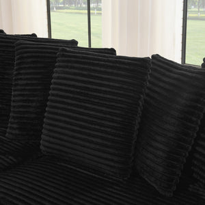 English Elm Corduroy Tufted L-Shaped Sleeper Sectional Sofa - Versatile Modular Design For Modern Living Spaces W487S00343