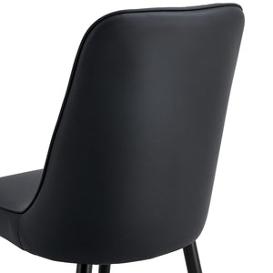 English Elm Table And Chair Set - Modern Extendable Mdf Dining Table With 4 Stylish Pu Chairs & Metal Legs W1151S03934-GIGA