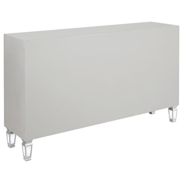 English Elm Gabrielle Silver Mirrored 3-Drawer Accent Cabinet with Two-Tier Display, Bright Reflective Storage Elegance B062P328633