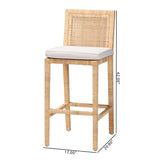 bali & pari Sofia Bohemian Natural Rattan Bar Stool