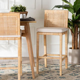 bali & pari Sofia Bohemian Natural Rattan Bar Stool