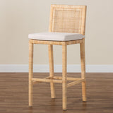 bali & pari Sofia Bohemian Natural Rattan Bar Stool