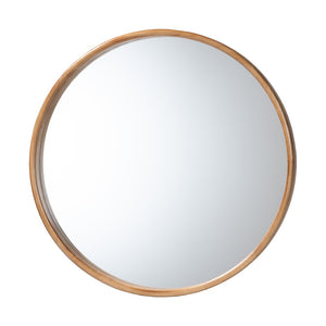 Baxton Studio Baxton Studio Tazara Japandi Round Accent Mirror - Minimalist Wood Frame for Tranquil Spaces PF2-Wooden-Mirror