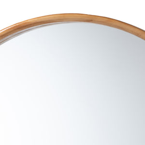Baxton Studio Baxton Studio Tazara Japandi Round Accent Mirror - Minimalist Wood Frame for Tranquil Spaces PF2-Wooden-Mirror