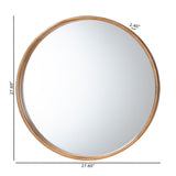 Baxton Studio Tazara Japandi Natural Round Accent Wall Mirror