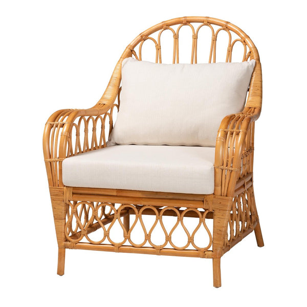 Baxton Studio bali Reina Bohemian Light Honey Rattan Arm Chair - Artisan-Crafted Comfort for Chic Interiors Regal 2-Light Honey Rattan-CC
