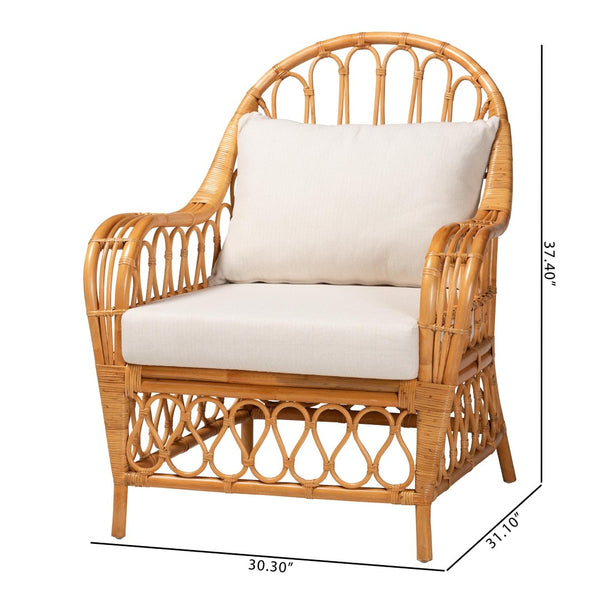 Baxton Studio bali Reina Bohemian Light Honey Rattan Arm Chair - Artisan-Crafted Comfort for Chic Interiors Regal 2-Light Honey Rattan-CC