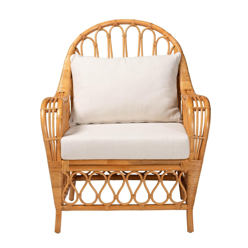 Baxton Studio bali Reina Bohemian Light Honey Rattan Arm Chair - Artisan-Crafted Comfort for Chic Interiors Regal 2-Light Honey Rattan-CC