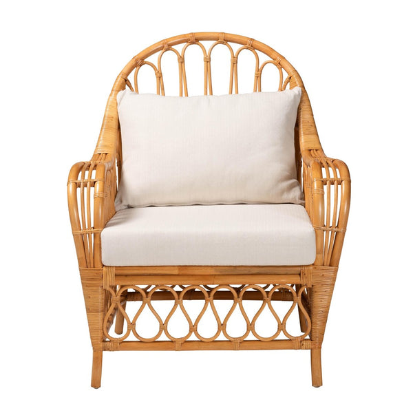 Baxton Studio bali Reina Bohemian Light Honey Rattan Arm Chair - Artisan-Crafted Comfort for Chic Interiors Regal 2-Light Honey Rattan-CC