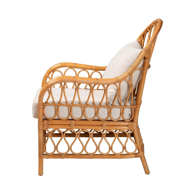 Baxton Studio bali Reina Bohemian Light Honey Rattan Arm Chair - Artisan-Crafted Comfort for Chic Interiors Regal 2-Light Honey Rattan-CC