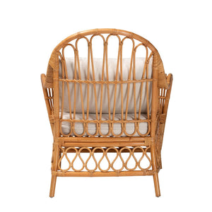 Baxton Studio bali Reina Bohemian Light Honey Rattan Arm Chair - Artisan-Crafted Comfort for Chic Interiors Regal 2-Light Honey Rattan-CC