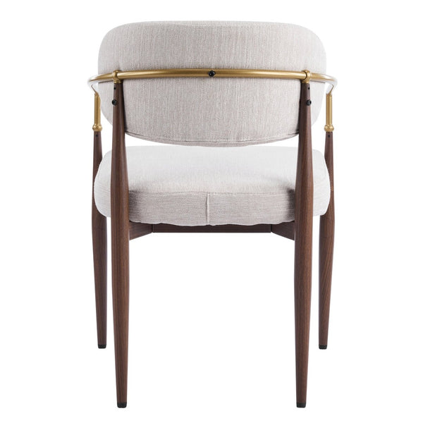 English Elm Fabric Upholstered Dining Chairs Glam Set of Two with Gold Accents Iron Frame N768P379506W