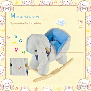 English Elm Llama Plush Rocking Toy for Toddlers with Wooden Rails Padded Seat and Grip Handle T3971P442716