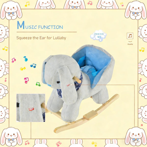 English Elm Llama Plush Rocking Toy for Toddlers with Wooden Rails Padded Seat and Grip Handle T3971P442716