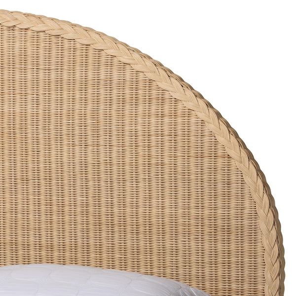 Baxton Studio bali Bali Lanica Japandi Sun-Bleached 4-Piece Rattan Queen Bedroom Set – Modern Minimalist Retreat Braided Sun Bleached Ivory-Wood/Rattan-4PC Bedroom Set-New