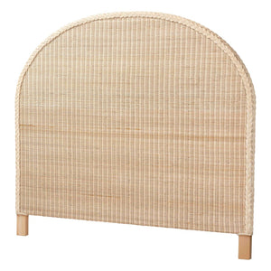 Baxton Studio bali Bali Lanica Japandi Standalone Headboard - Hand-Braided Rattan & Solid Wood for Serene Bedrooms King Braided Sun Bleached Ivory-Wood/Rattan-Headboard-King