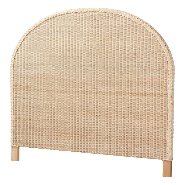 Baxton Studio bali Bali Lanica Japandi Standalone Headboard - Hand-Braided Rattan & Solid Wood for Serene Bedrooms King Braided Sun Bleached Ivory-Wood/Rattan-Headboard-King