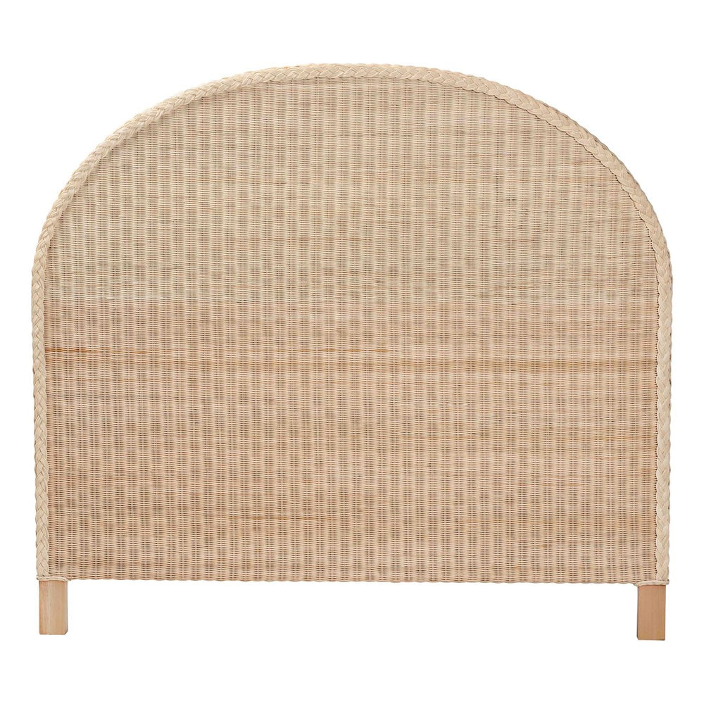 Baxton Studio bali Bali Lanica Japandi Standalone Headboard - Hand-Braided Rattan & Solid Wood for Serene Bedrooms King Braided Sun Bleached Ivory-Wood/Rattan-Headboard-King