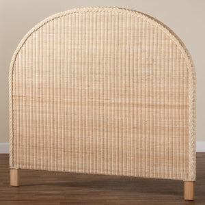 Baxton Studio bali Bali Lanica Japandi Standalone Headboard - Hand-Braided Rattan & Solid Wood for Serene Bedrooms King Braided Sun Bleached Ivory-Wood/Rattan-Headboard-King