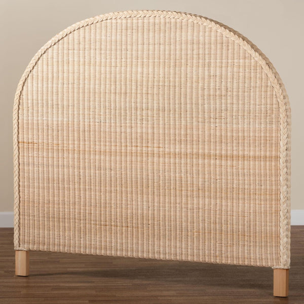 Baxton Studio bali Bali Lanica Japandi Standalone Headboard - Hand-Braided Rattan & Solid Wood for Serene Bedrooms King Braided Sun Bleached Ivory-Wood/Rattan-Headboard-King