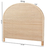 bali & pari Lanica Japandi Sun Bleached Rattan Queen Size Standalone Headboard