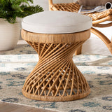 bali & pari Borneo Bohemian Light Honey Rattan Footstool