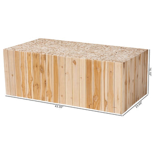 Baxton Studio bali Grayson Bohemian Teak Wood Coffee Table - Handcrafted Rustic Elegance for Your Living Room Grayson-Wooden-CT