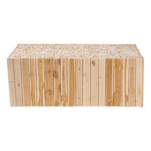 Baxton Studio bali Grayson Bohemian Teak Wood Coffee Table - Handcrafted Rustic Elegance for Your Living Room Grayson-Wooden-CT