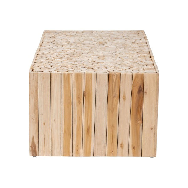 Baxton Studio bali Grayson Bohemian Teak Wood Coffee Table - Handcrafted Rustic Elegance for Your Living Room Grayson-Wooden-CT