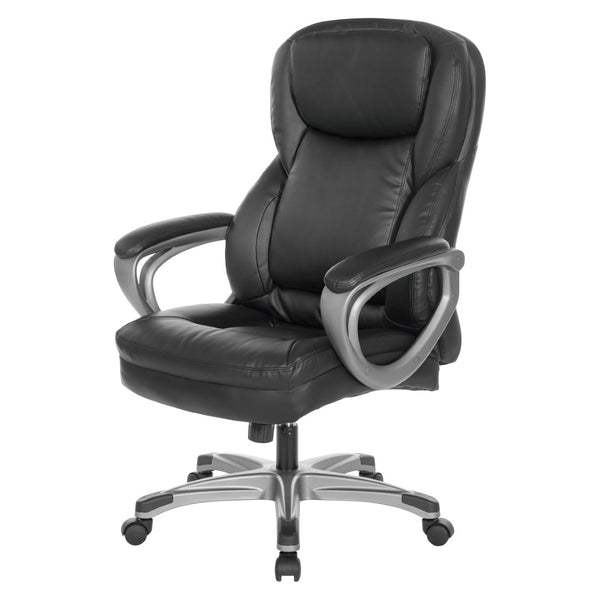 OSP Home Furnishings Exec Bonded Leather Office Chair with Lumbar Support for Executive Home Workspace ECH67707-EC3