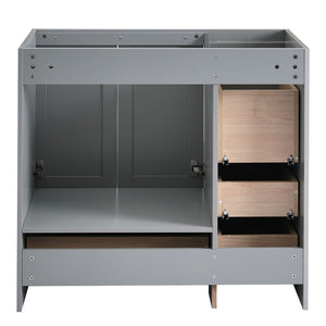 English Elm [cabinet Only] 36 Inch Shaker Bathroom Vanity with Soft Close Drawers and Enclosed Storage Gray N729P414617E